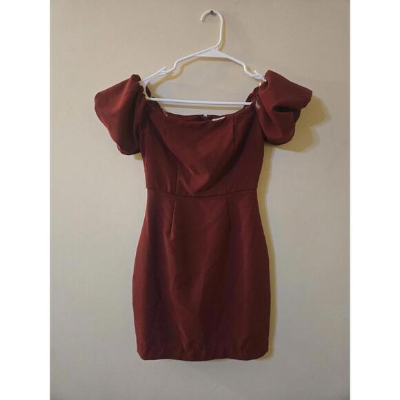 Dresses & Skirts - Pear Culture Women's Mini Dress with Puff Sleeves, Size XS